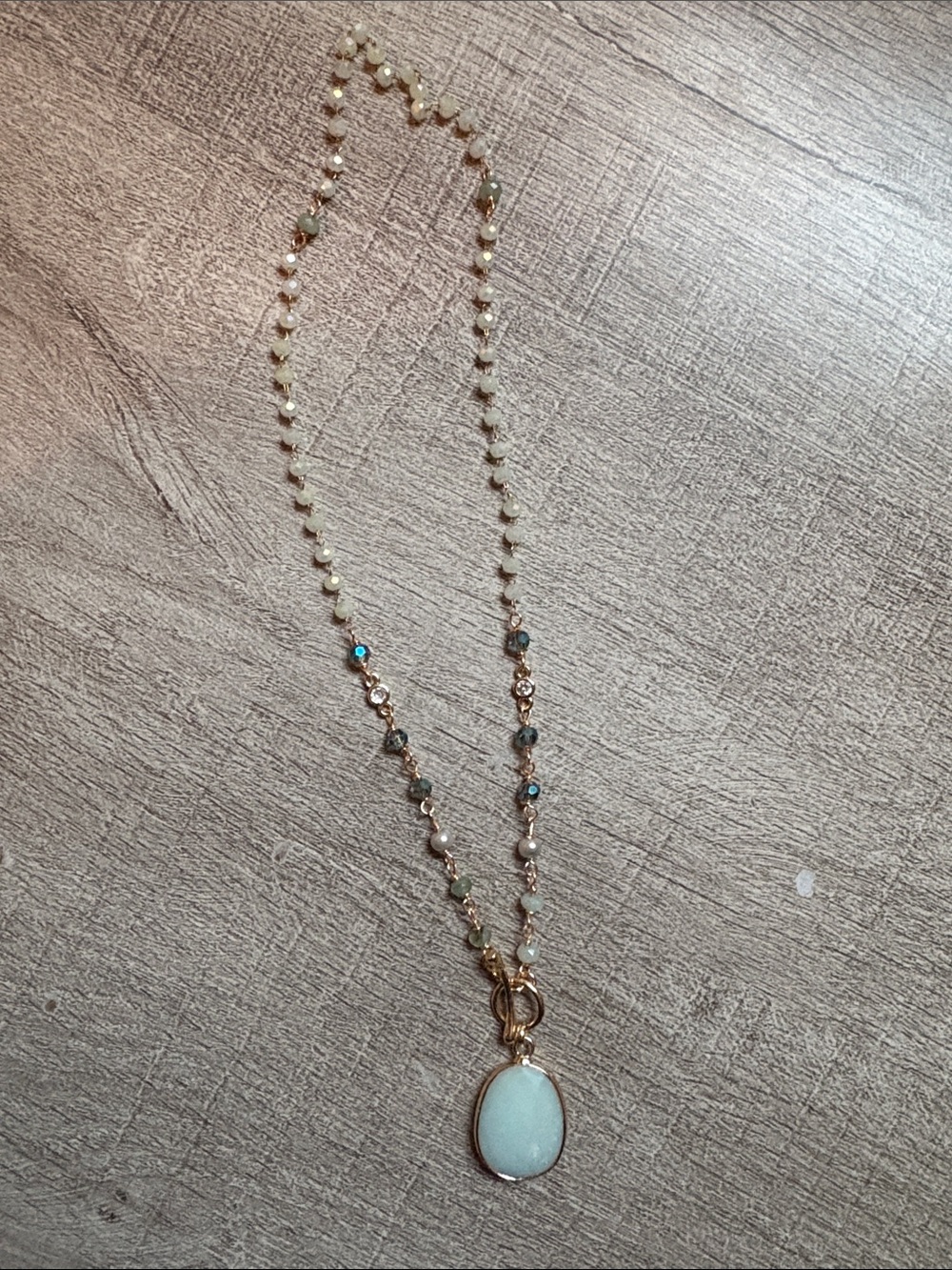 Lucky Brand Necklace with Jade Pendant